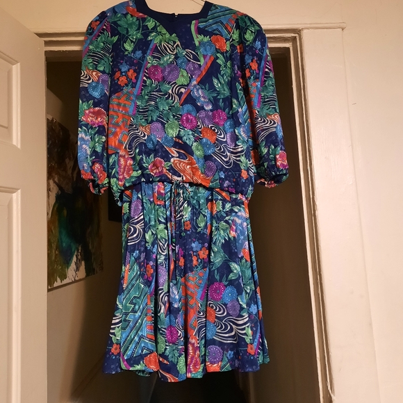 1980's psychedelic designer Diane Freis skirt set - Picture 7 of 15